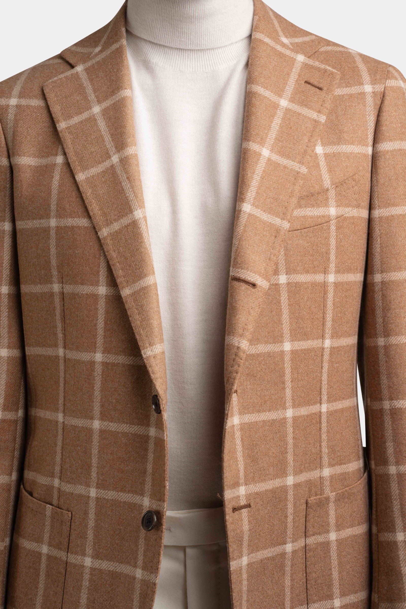 Mod 2 Camel Checked Jacket Brown - Blazers - Cavour